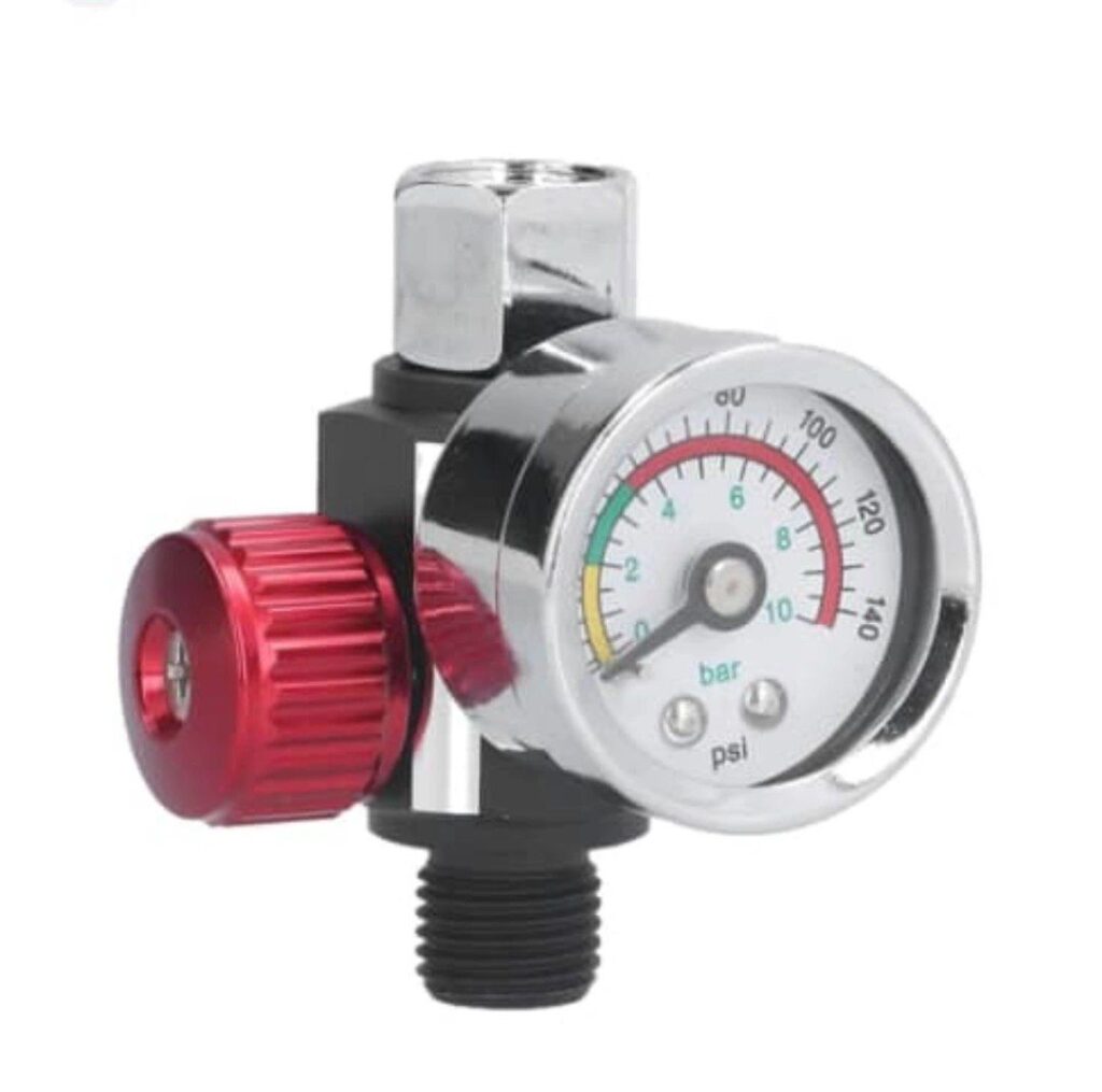 شیر تنظیم باد پیستوله رنگ سالکامیکس گیج دار عقربه ای مدل Salcamix Air Spray Gun Compressor